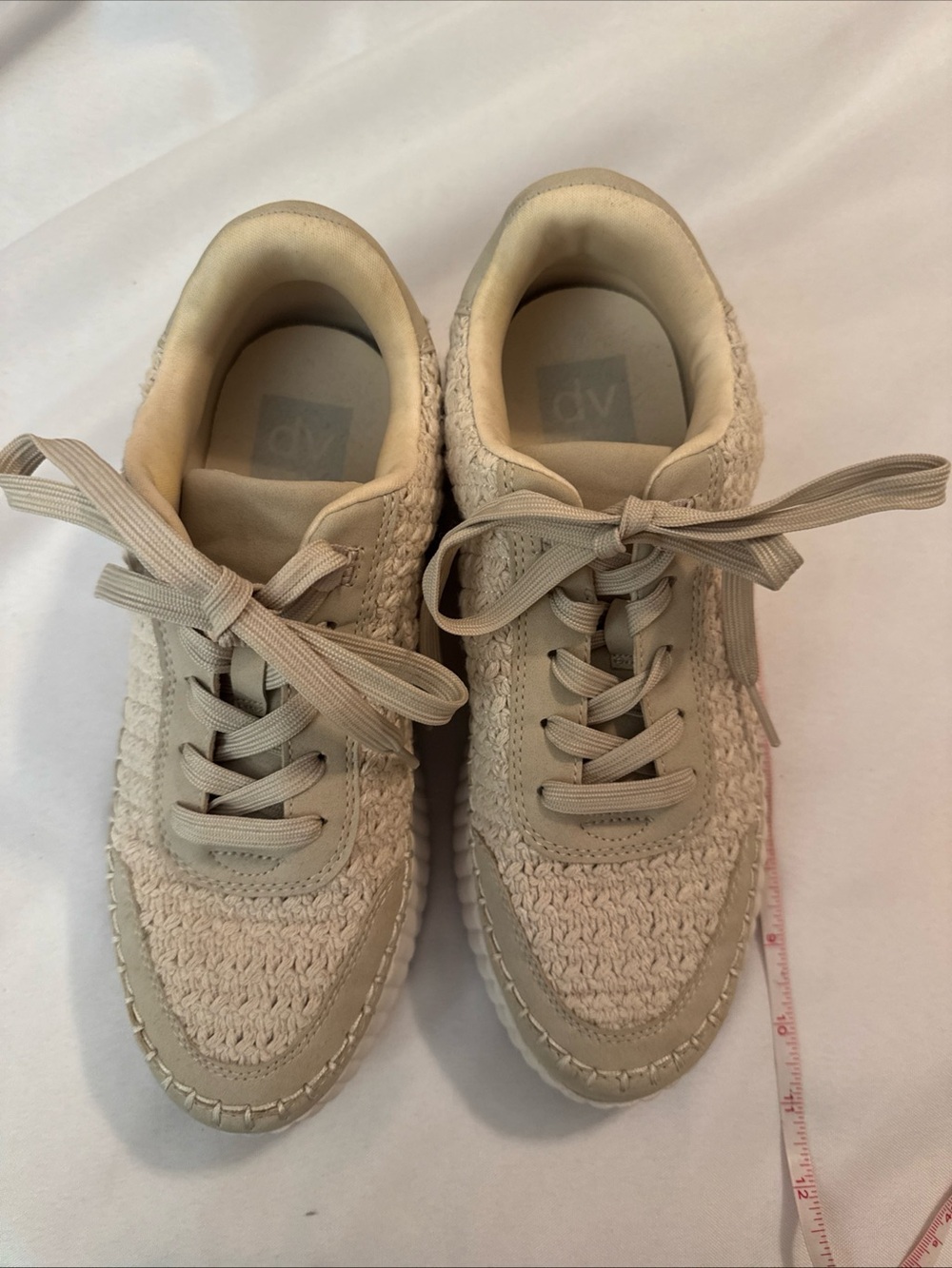Dolce Vita Women's Crochet Knit Sneakers in Beige